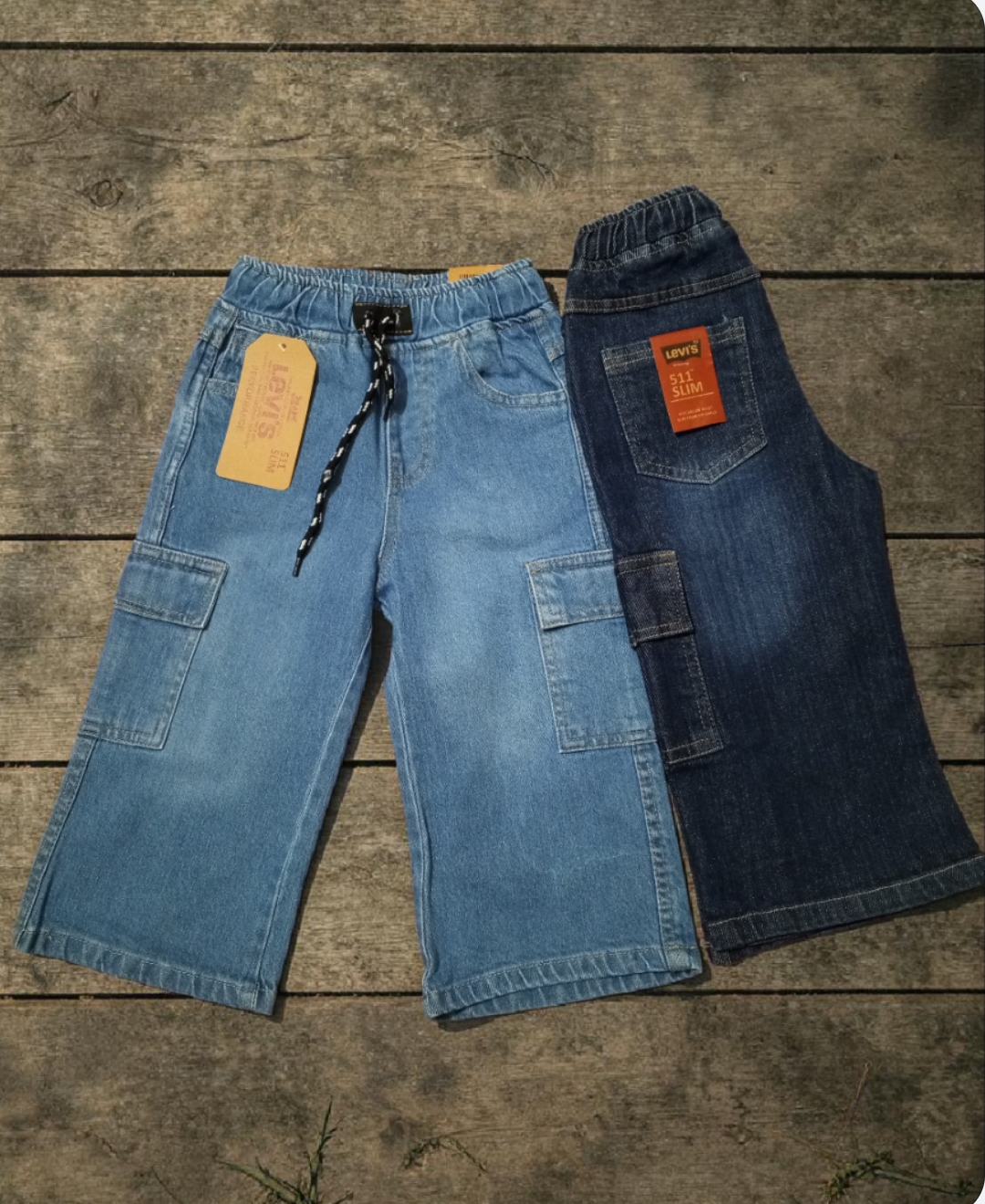 👖 3/4 Length Denim Pants – Unisex(Long Shorts)